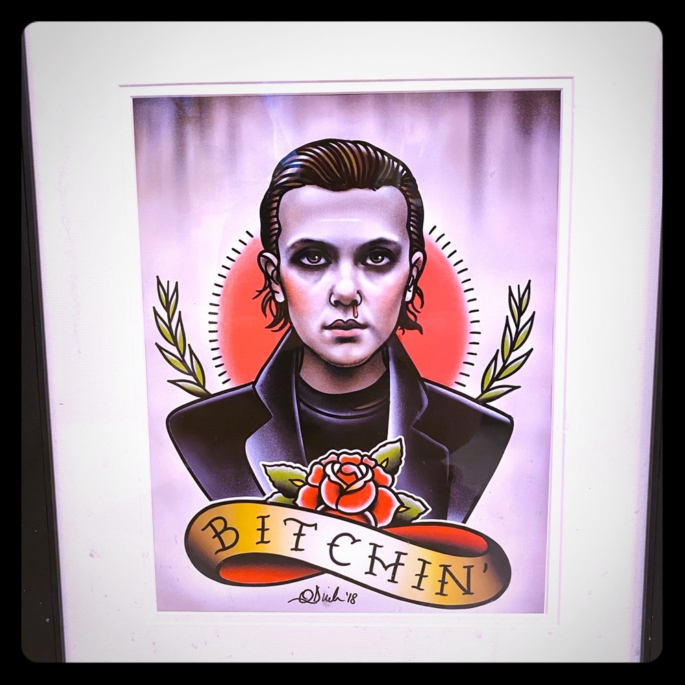 Stranger Things Tattoo art Eleven Bitchen print.